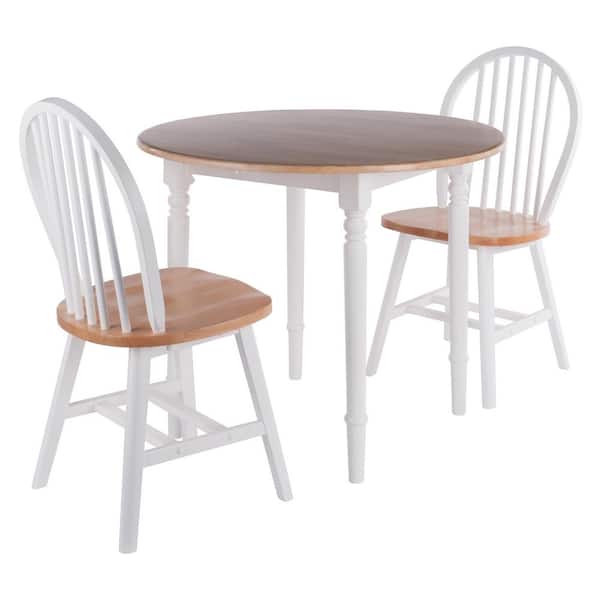 WINSOME WOOD Sorella 3-Piece Natural and White Dining Set