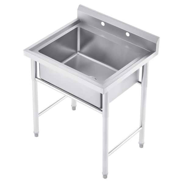 Wilprep Dishwashing Sink Backsplash Heavy Duty Water Basin, More 1-Compartment
