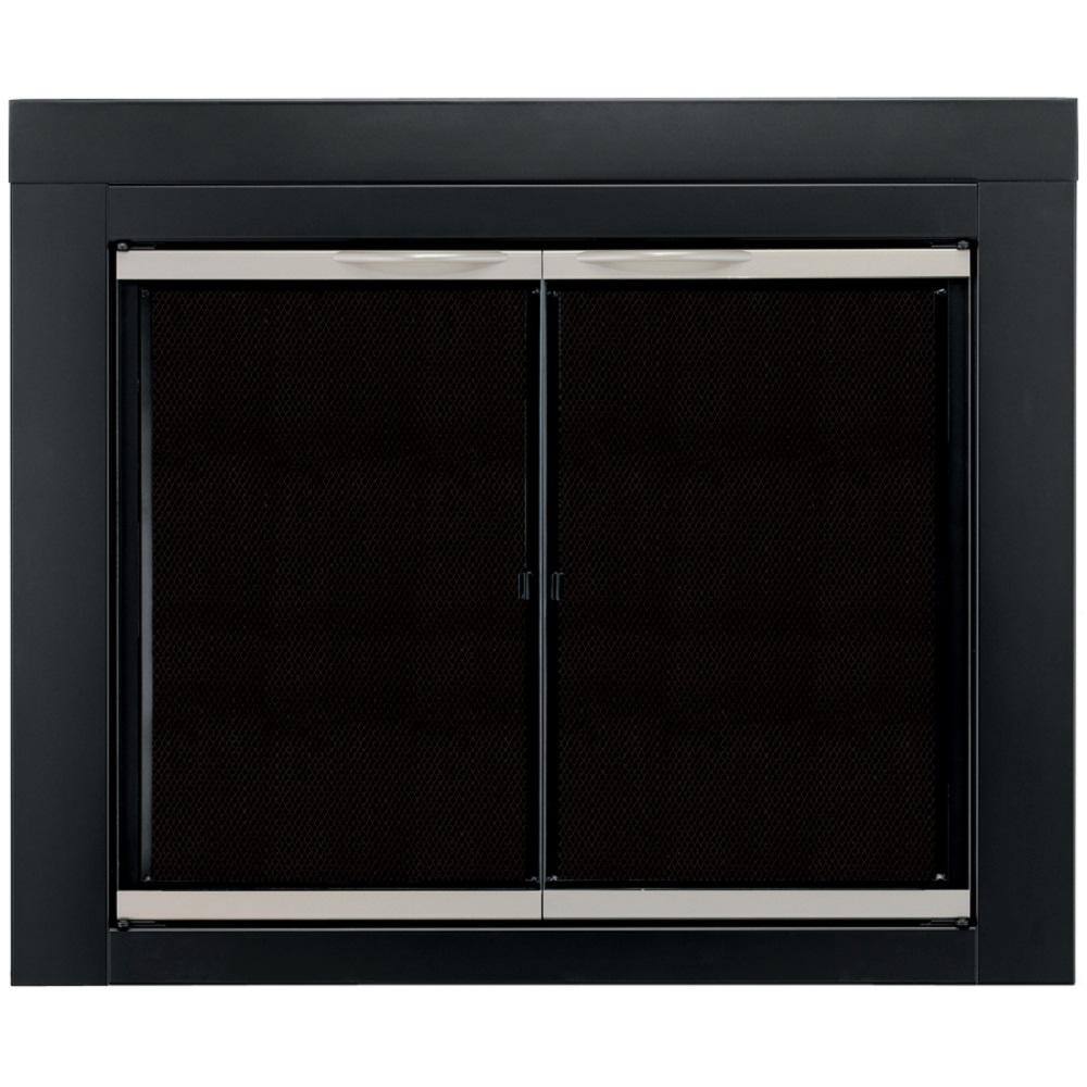 Pleasant Hearth Alsip Small Glass Fireplace Doors Ap 1130 The Home Depot Pleasant Hearth Alsip Small Glass, Pleasant Hearth Alsip Sunlight Nickel Fireplace Glass Doors Small