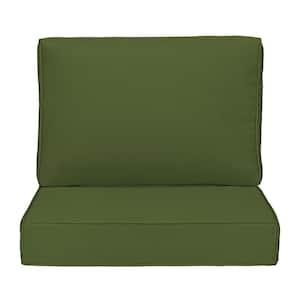 Outdoor Chair Cushions 2-Piece 22x24+18x23In.Deep Seat and Backrest Cushion Set for Patio Furniture in Green