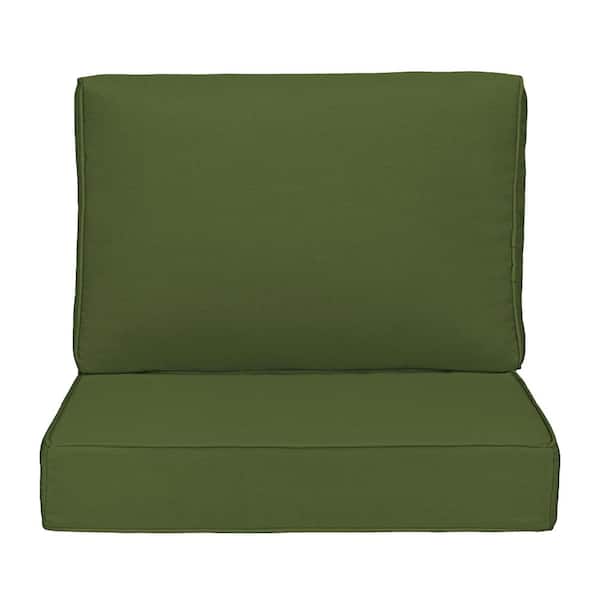 Uixe Outdoor Chair Cushions 2-Piece 22x24+18x23In.Deep Seat and Backrest Cushion Set for Patio Furniture in Green