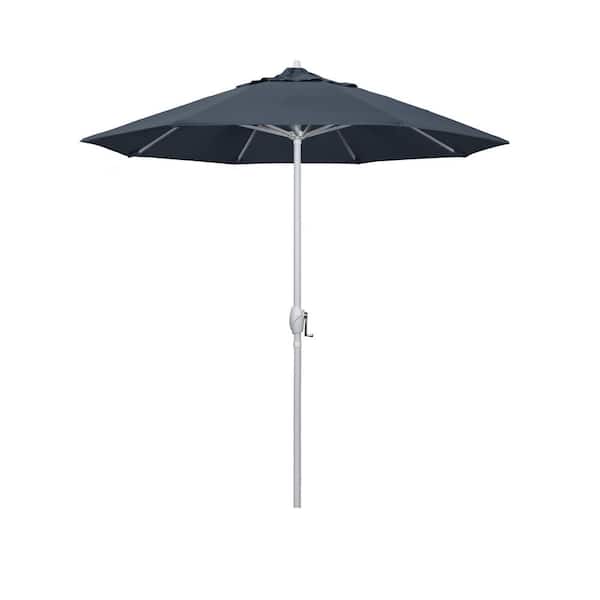 California Umbrella 7.5 ft. Matted White Aluminum Market Patio Umbrella Auto Tilt in Sapphire Pacifica