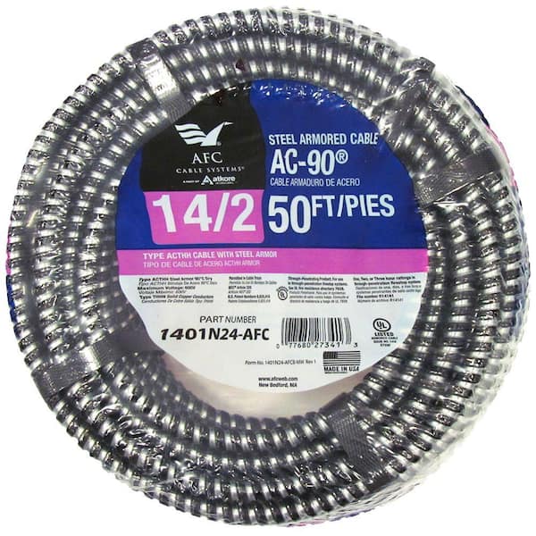 AFC Cable Systems 14/2 x 50 ft. BX/AC-90 Armored Electrical Cable