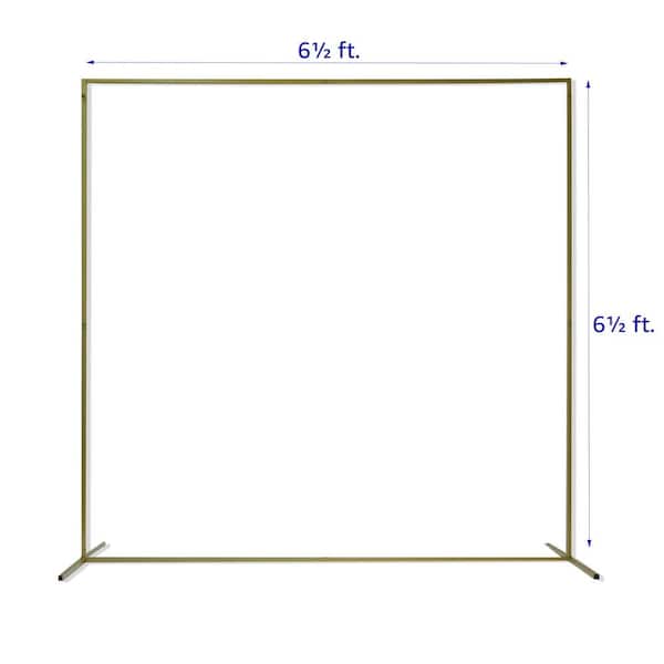 6.6 ft. x 6.6 ft. Wedding Arch Square Backdrop Frame, Floral Decoration Arbor Stand, Balloon Trellis (Gold)