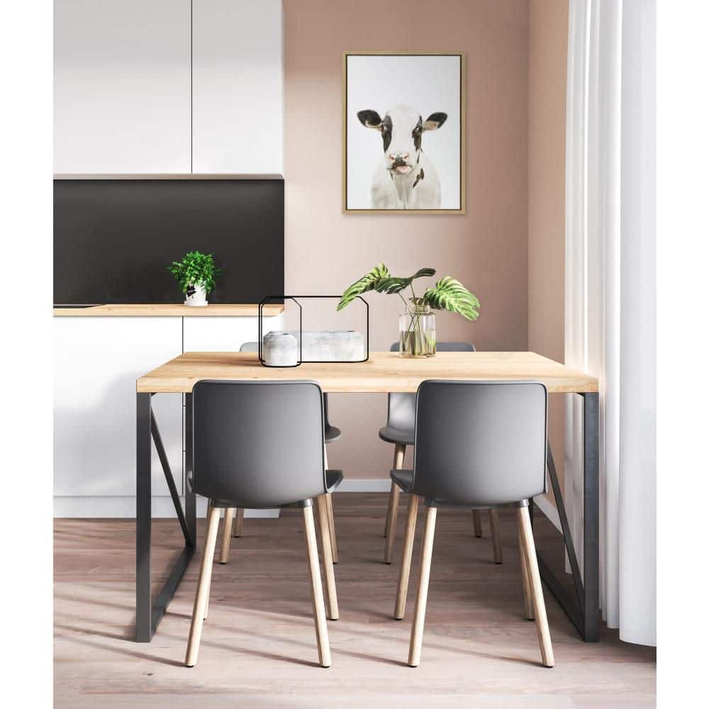 Natural Framed Holstein Cow Canvas Print, 18" x 24"