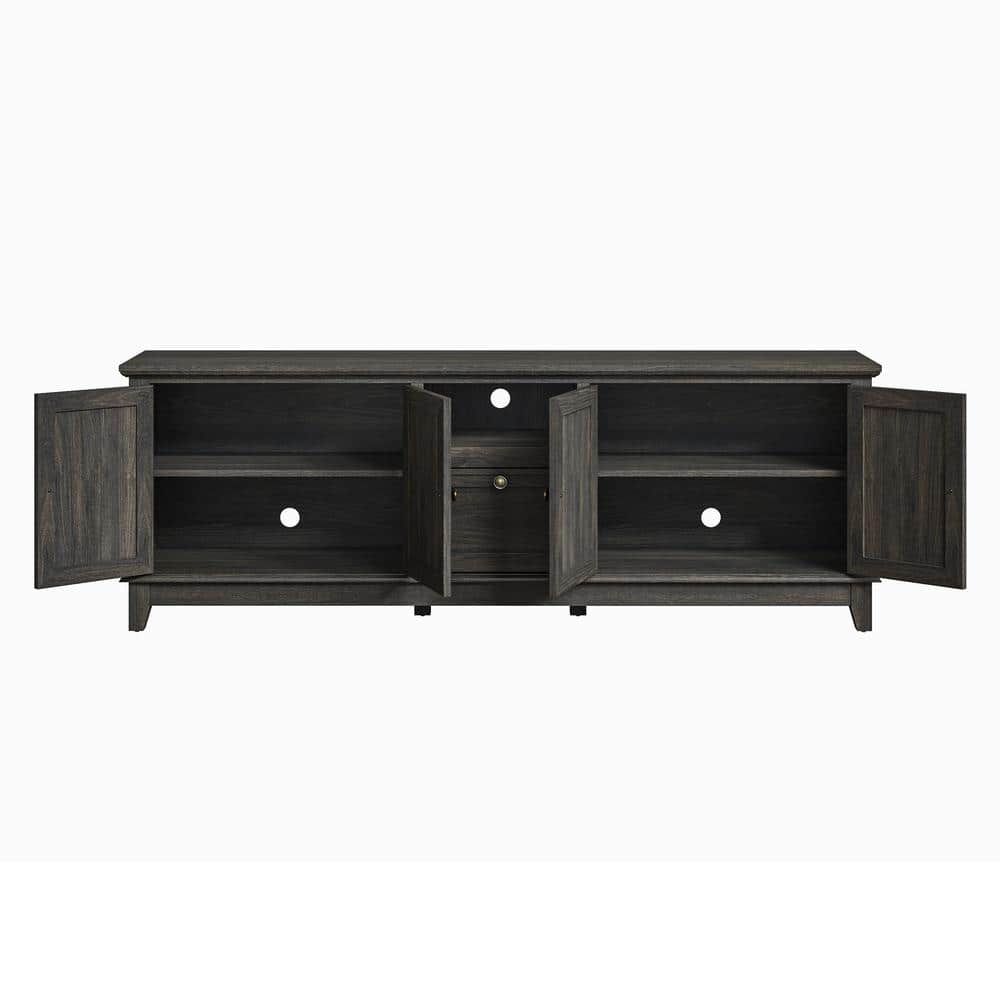 Festivo Dark Brown 72-Inch TV Stand with Cabinets and Drawer
