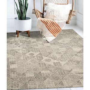 Multi Gray 6 ft. x 6 ft. Transitional Modern Tufted Area Rug