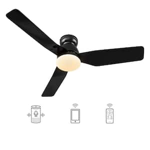 Triton 44 in. Integrated LED Indoor Black DC Motor Smart Ceiling Fan with Light and Remote, Works with Alexa/Google Home