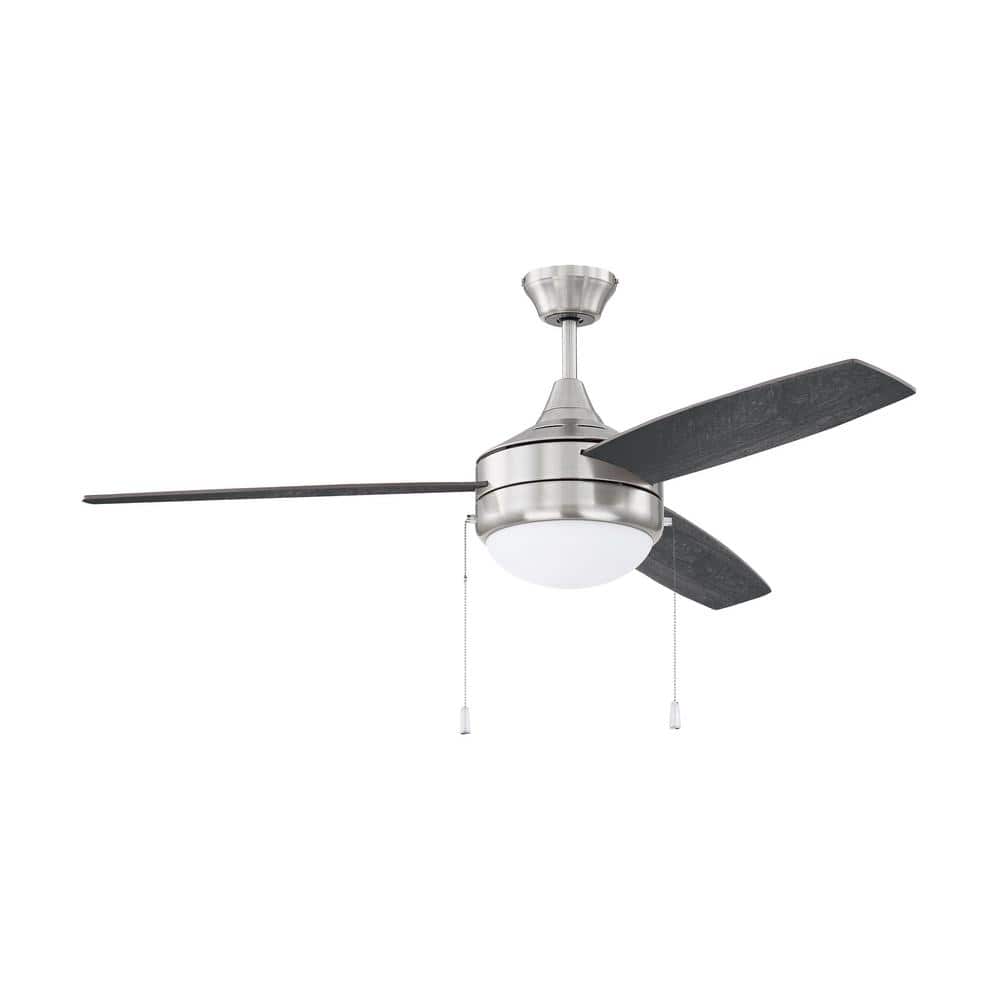 Polished Nickel 52'' Ceiling Fan with LED Light Kit