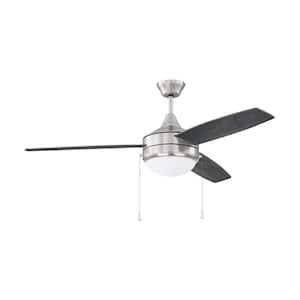 Phaze-3 Blade 52 in. Indoor Dual Mount Brushed Polished Nickel Ceiling Fan with LED Integrated Light Kit