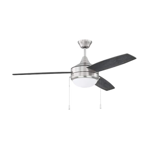 Phaze-3 Blade 52 in. Indoor Dual Mount Brushed Polished Nickel Ceiling Fan with LED Integrated Light Kit
