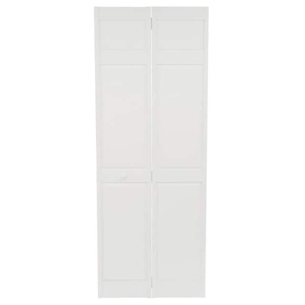 Home Fashion Technologies 30 in. x 80 in. 6-Panel Primed Solid Wood Interior Closet Bi-fold Door