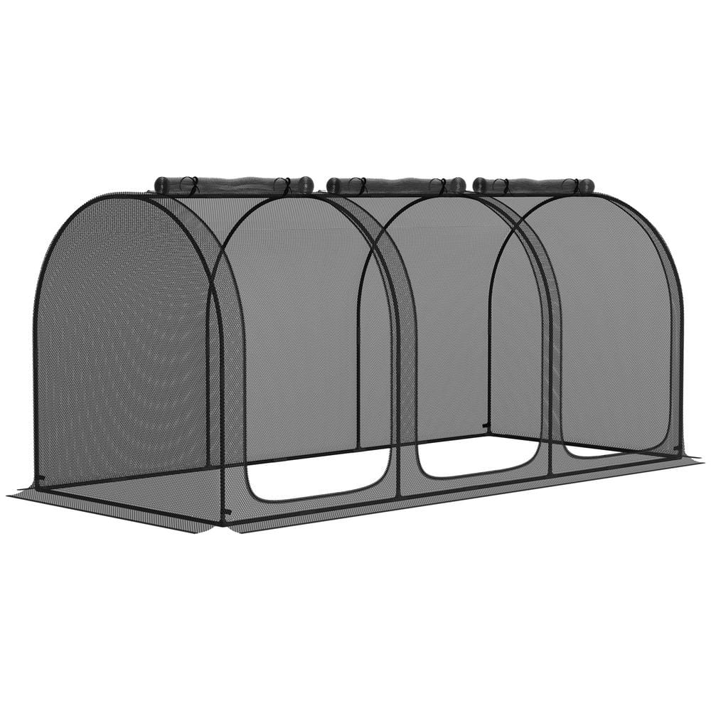 Outsunny 9 ft. x 4 ft. Black Plant Protection Tent 845