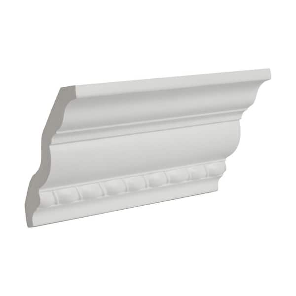 American Pro Decor 3 in. x 3 in. x 6 in. Long Ribbon Rope Polyurethane Crown Moulding Sample