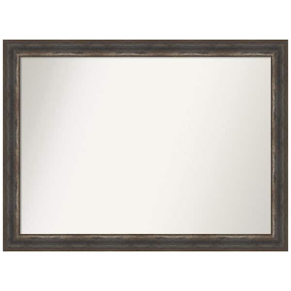Amanti Art Alta Rustic Char 42.5 in. W x 31.5 in. H Rectangle Non-Beveled Framed Wall Mirror in Brown
