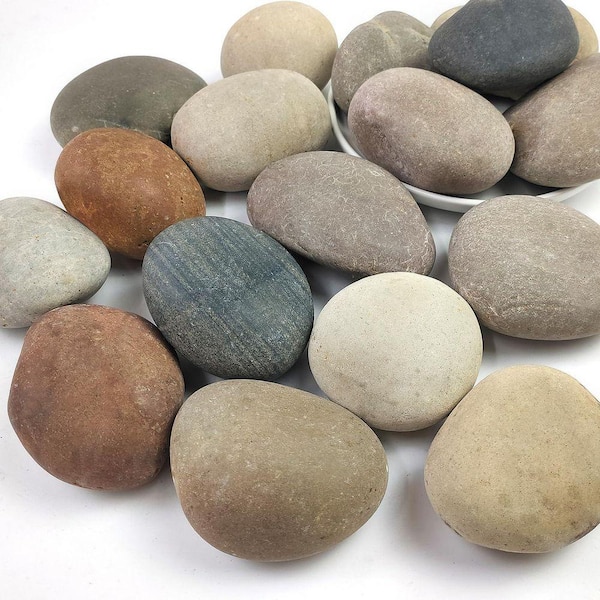 Large River Rocks for Landscaping, 3-4 Inch Mixed Colors Pebbles for Plants and Garden