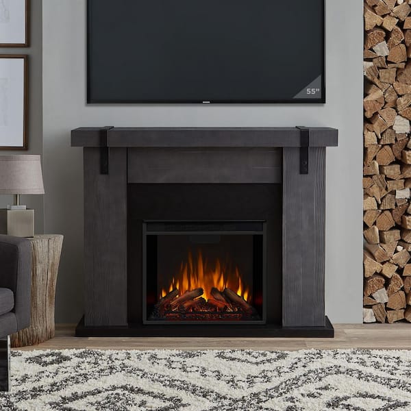 Aspen 49 in. Freestanding Electric Fireplace TV Stand in Gray Barnwood