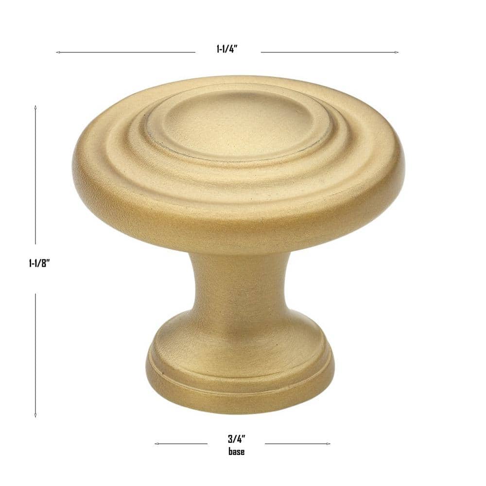 Brushed Gold Round Zinc Alloy Cabinet Knob Set