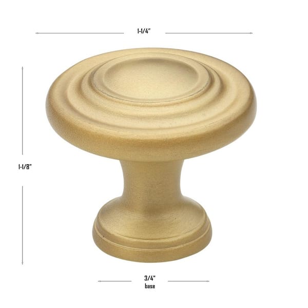 GLIDERITE 1-1/4 in. Satin Gold Finish Classic Round Ring Cabinet Knob  (10-Pack) 5415-SG-10 - The Home Depot