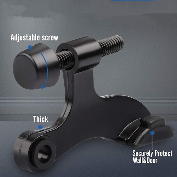 20-Piece Hinge Pin Door Stoppers in Black, Adjustable Hinge Stops for Top of Door, Rubber Bumper Tips Included