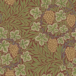 Red Vine Woodland Fruits Non-Pasted Non Woven Wallpaper Sample
