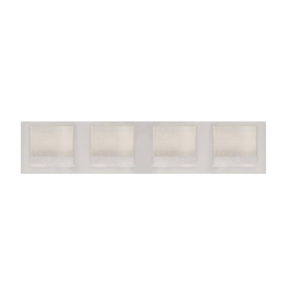 Alberson 5.1 in. W 4-Light Brushed Nickel Integrated LED Bathroom Vanity Li