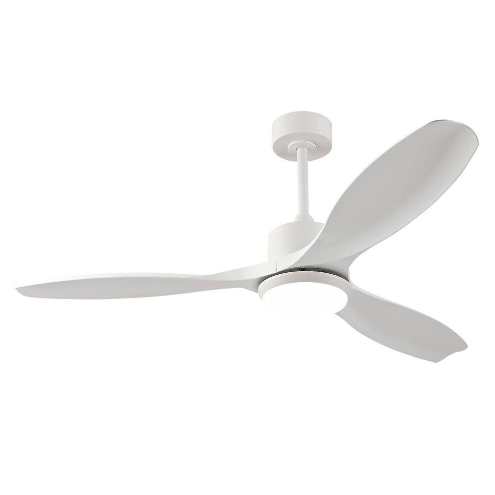 52 in. White 3 ABS Blades Downrod Standard Ceiling Fan with LED Light and Remote Included price history on PriceWatchPro