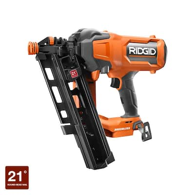 RIDGID 18V Brushless Cordless 21° 3-1/2 In. Framing Nailer (Tool Only ...