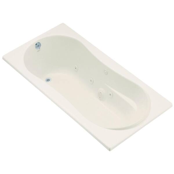 KOHLER ProFlex 6 ft. Acrylic Rectangular Drop-in Whirlpool Bathtub in Biscuit