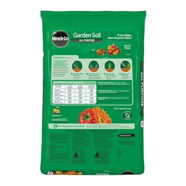 Miracle-Gro Garden Soil All Purpose 1.5 cu. ft. for In-Ground Use, Gardens  and Raised Beds, Flowers, Vegetables, Trees, Shrubs 70359500 - The Home  Depot