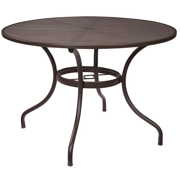 Round Mesh Outdoor Patio Dining Table, 42 Inch Patio Table