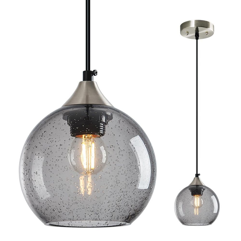 Home Lighting 60 Watts 1-Light Light Grey Modern Glass Globe Pendant Light Fixtures for Kitchen Island, 1-Pack price history on PriceWatchPro