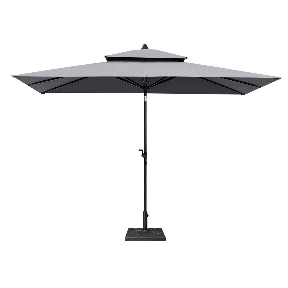 10 FT. × 6.5 FT. Outdoor Market Umbrella with 40 lbs. Base Included  Double Top Rectangle Table Umbrellas in Dark Gray price history on PriceWatchPro