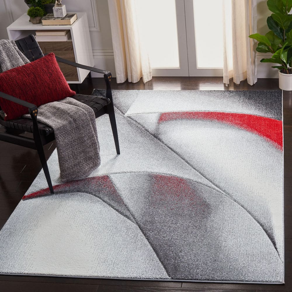 Hollywood 5 ft. x 8 ft. Gray/Red Abstract Gradient Area Rug price history on PriceWatchPro