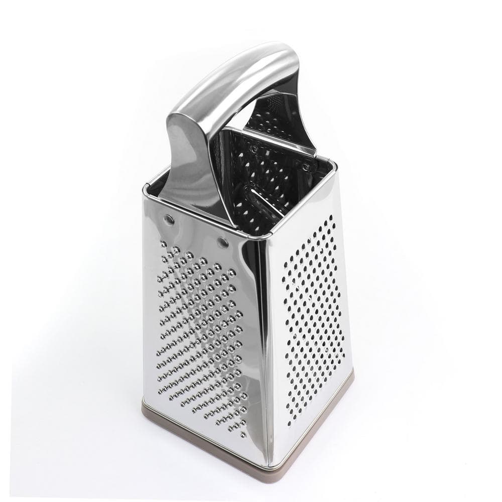 Stainless Steel 4-Sided Box Grater with Non-Slip Base
