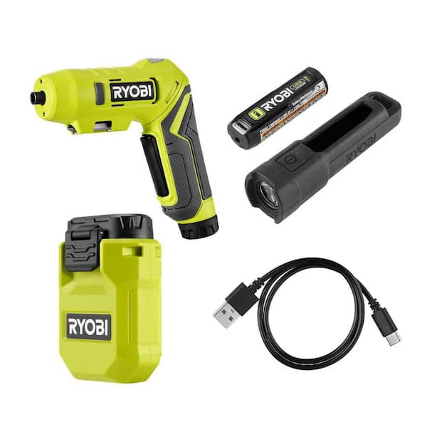 RYOBI USB Lithium Cordless 3-Tool Combo Kit with 2 Ah Battery and