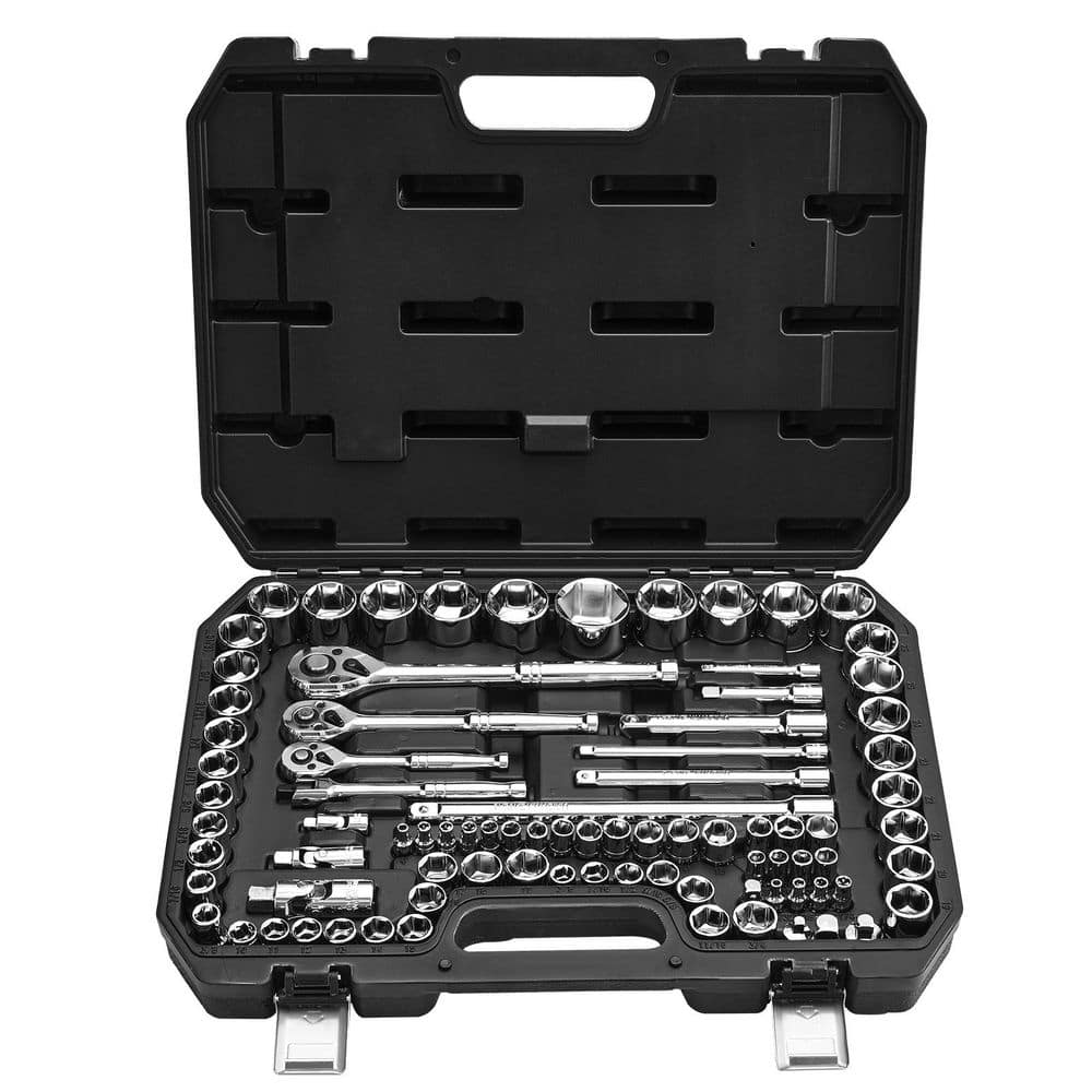 Socket Set, 86 Pieces, 3/8 and 1/4 and 1/2 in. Drive Socket & Ratchet Set, SAE & Metric Mechanic Tool Kit Ratchet Wrench price history on PriceWatchPro