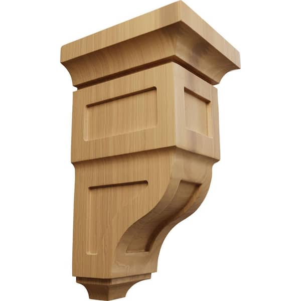 Ekena Millwork 5 in. x 10 in. x 5-3/4 in. Cherry Medium Reyes Wood Corbel