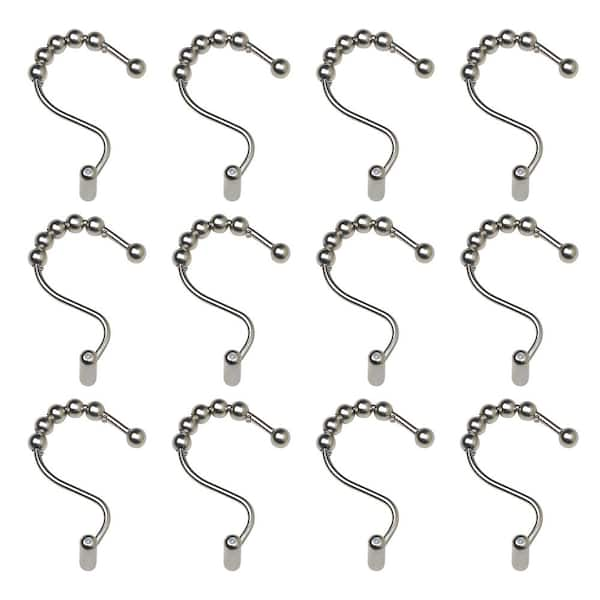 Shower Curtain Rings Hooks 304 Stainless Steel Rust Proof Roller