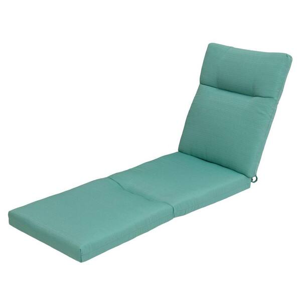 Hampton Bay Haze Dupione Rapid-Dry Deluxe Outdoor Chaise Lounge Cushion