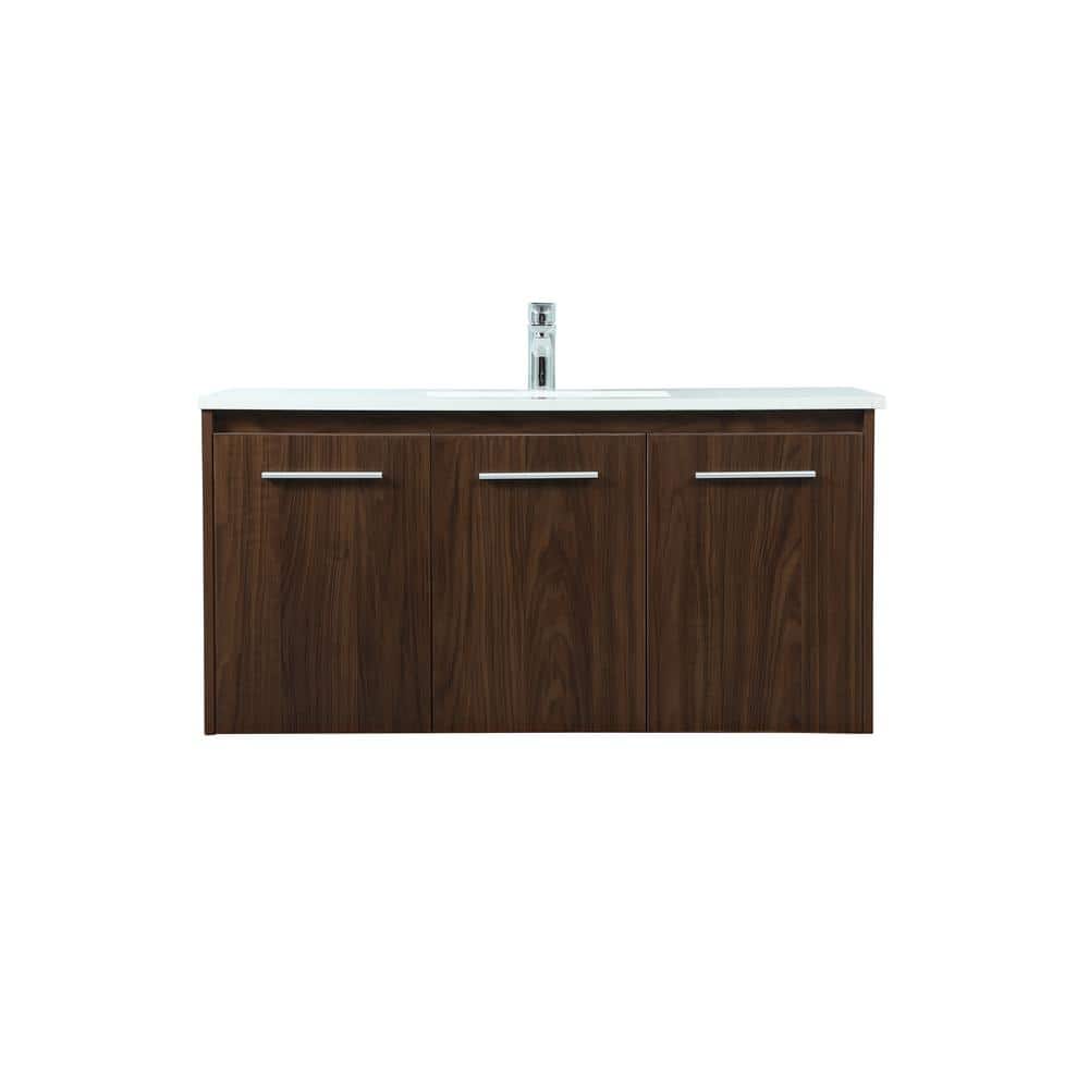 Simply Living 40 in. W x 18 in. D x 19.7 in. H Bath Vanity in Walnut with I