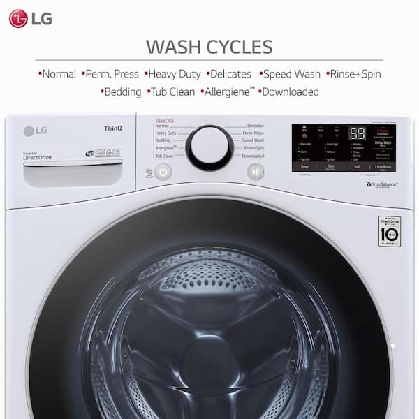 LG 4.5-cu ft High Efficiency Stackable Steam Cycle Smart Front