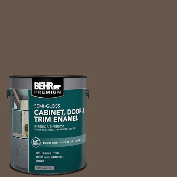 BEHR PREMIUM 1 gal. #PPU5-18 Chocolate Swirl Semi-Gloss Enamel Interior/Exterior Cabinet, Door & Trim Paint
