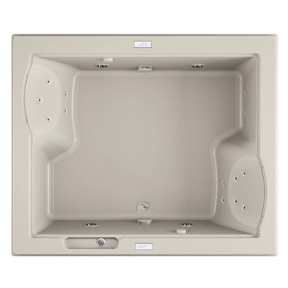 FUZION 71.75 in. x 59.75 in. Rectangular Whirlpool Bathtub with Center Drain in Oyster price history on PriceWatchPro