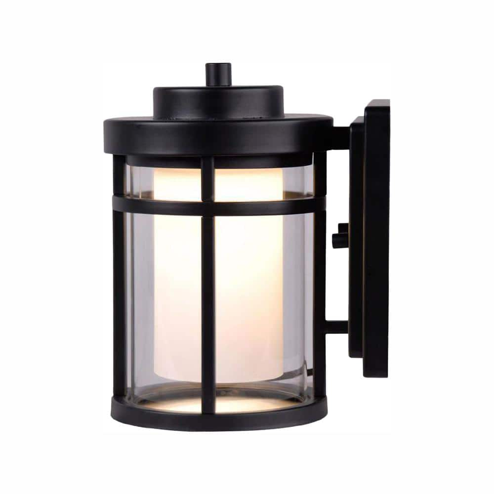 home decorators collection black integrated led exterior wall lantern