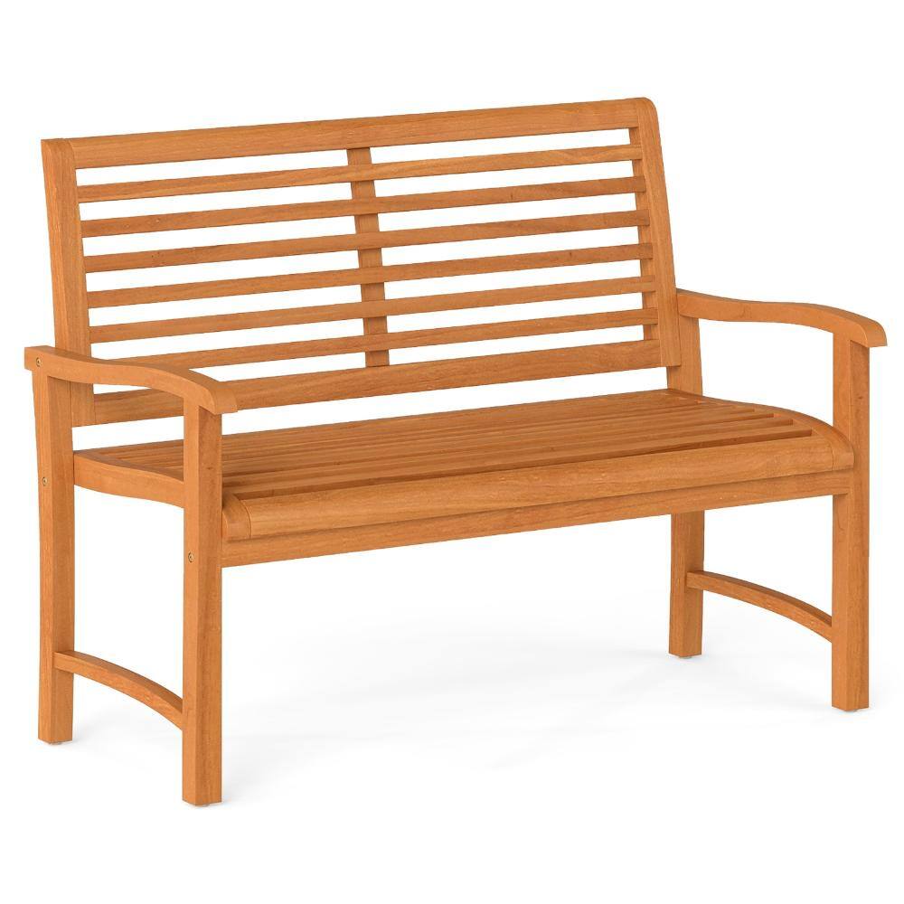 47 in. Teak Wood 2-Person Outdoor Garden Bench with Slatted Backrest price history on PriceWatchPro