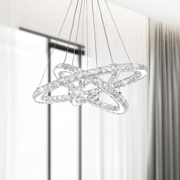 Ring LED Chandelier With Chrome Finish