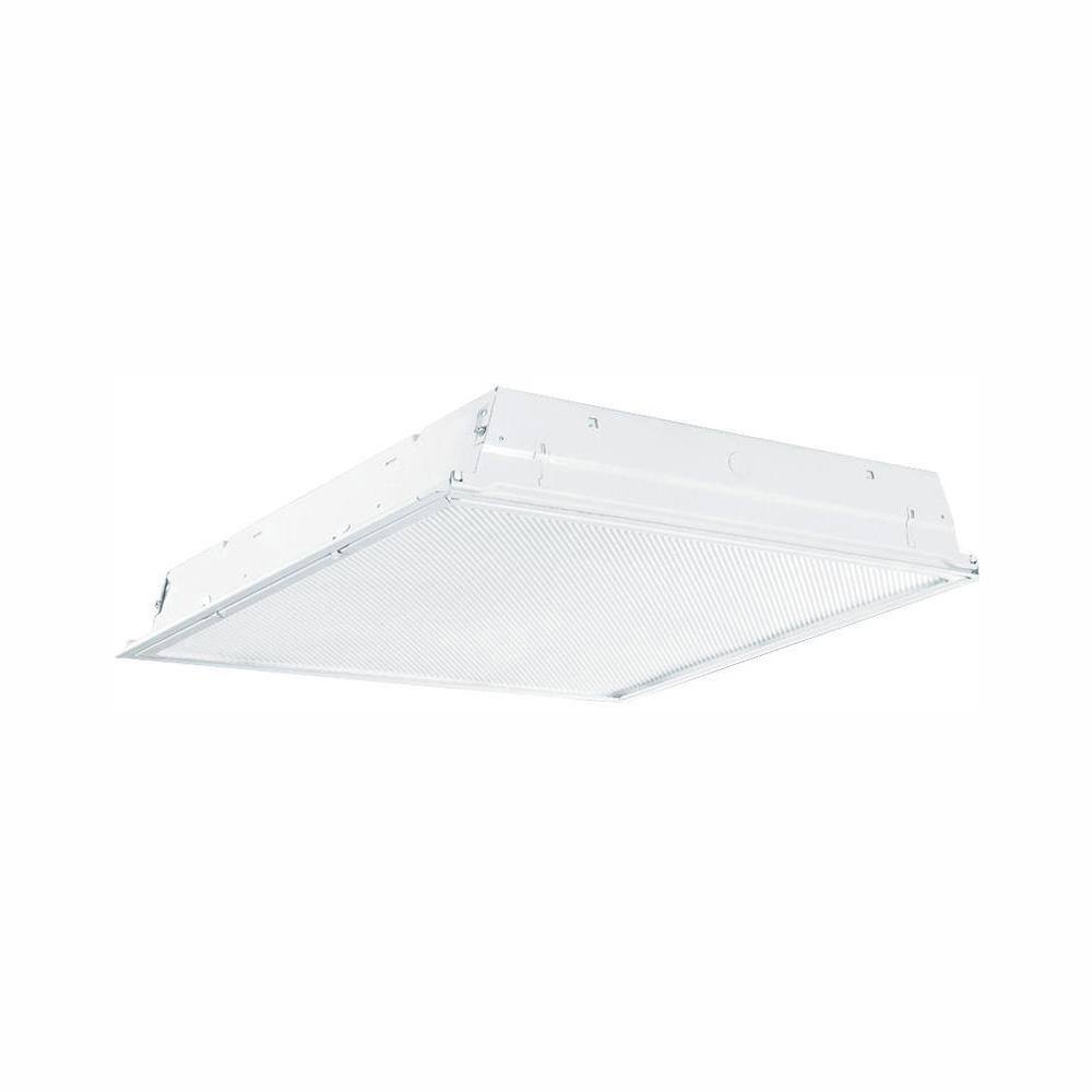 Metalux 2 ft. x 2 ft. White Integrated LED Flat Panel Troffer Light Fixture  at 4200 Lumens, 4000K, Dimmable RT22SP - The Home Depot