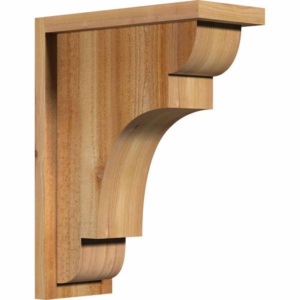 Ekena Millwork 6 in. x 14 in. x 18 in. Western Red Cedar New Brighton Rough Sawn Corbel with Backplate