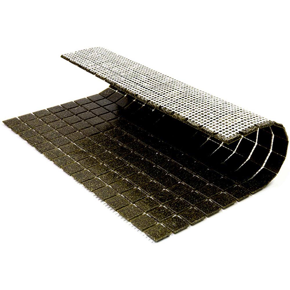 Peanut Brown Iridescent Glass Mosaic Wall and Floor Tile